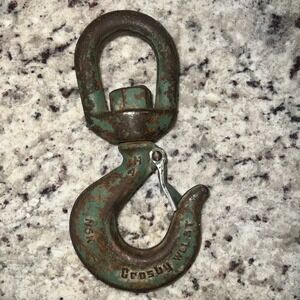 Crosby Genuine Eye Slip Hook with Safety Latch 5 Ton Work Load Limit Green